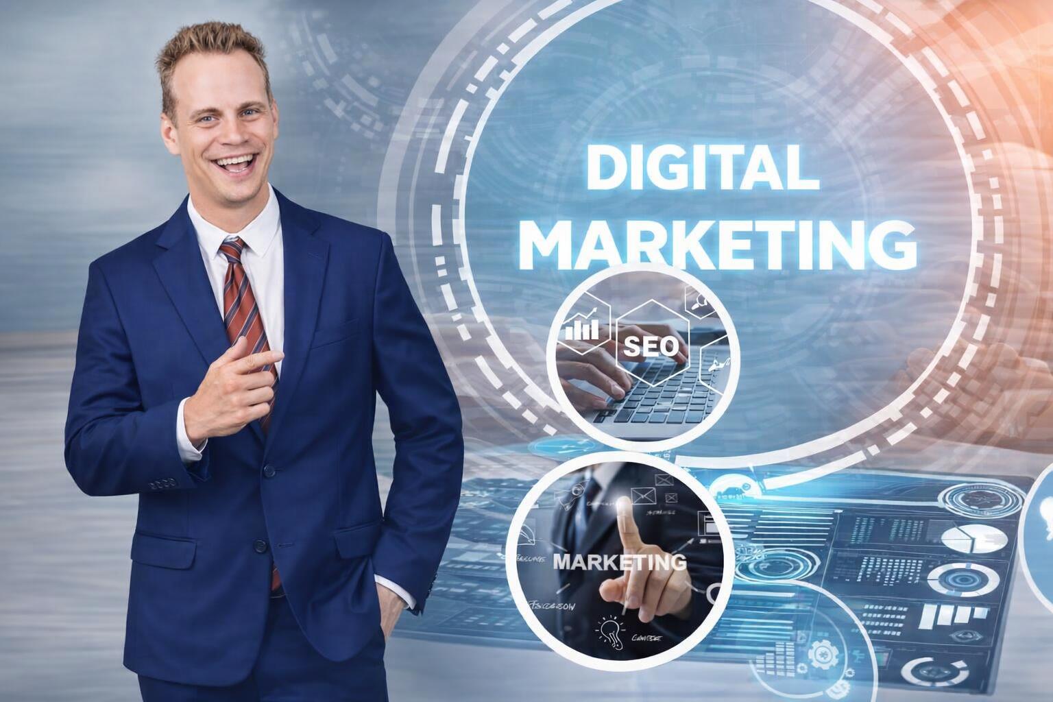 Digital marketing expert guiding a team on search engine optimization techniques.