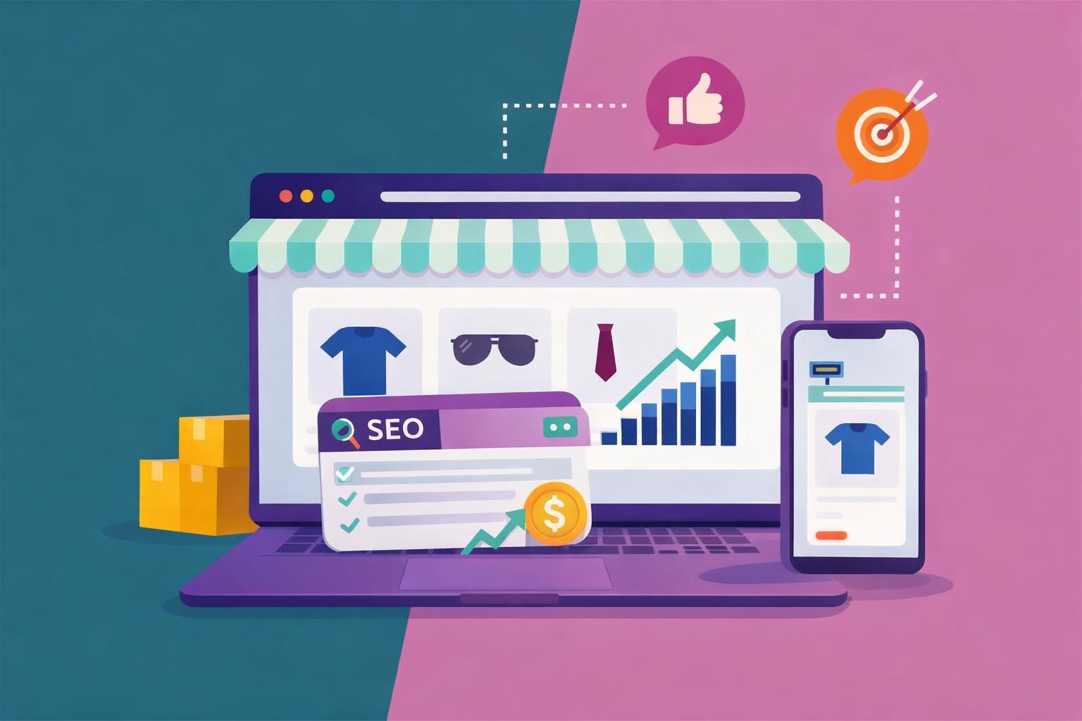 Consultant explaining e-commerce search optimization strategies in a tech-focused meeting.