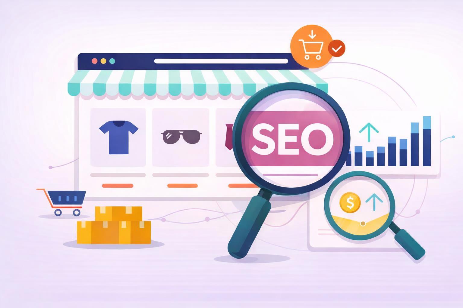An advisor guiding online store owners on boosting search visibility.
