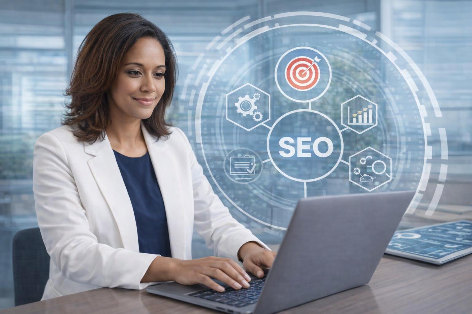 A marketing expert outlining SEO strategies for a successful event.