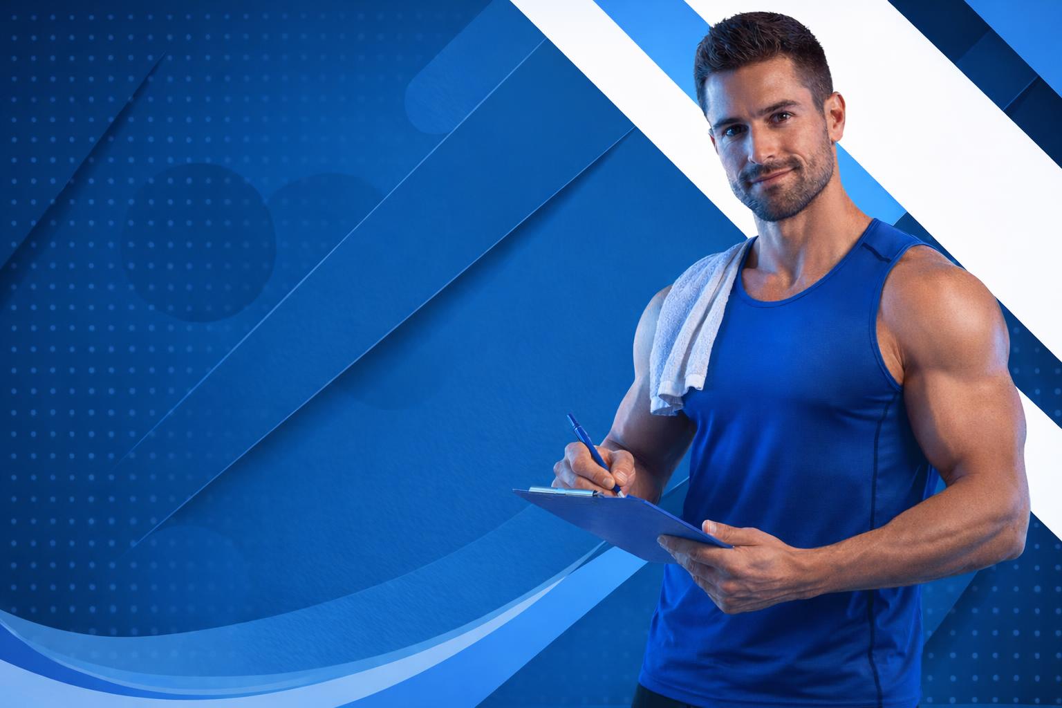 A fitness brand team analyzing digital marketing strategies on a large screen.