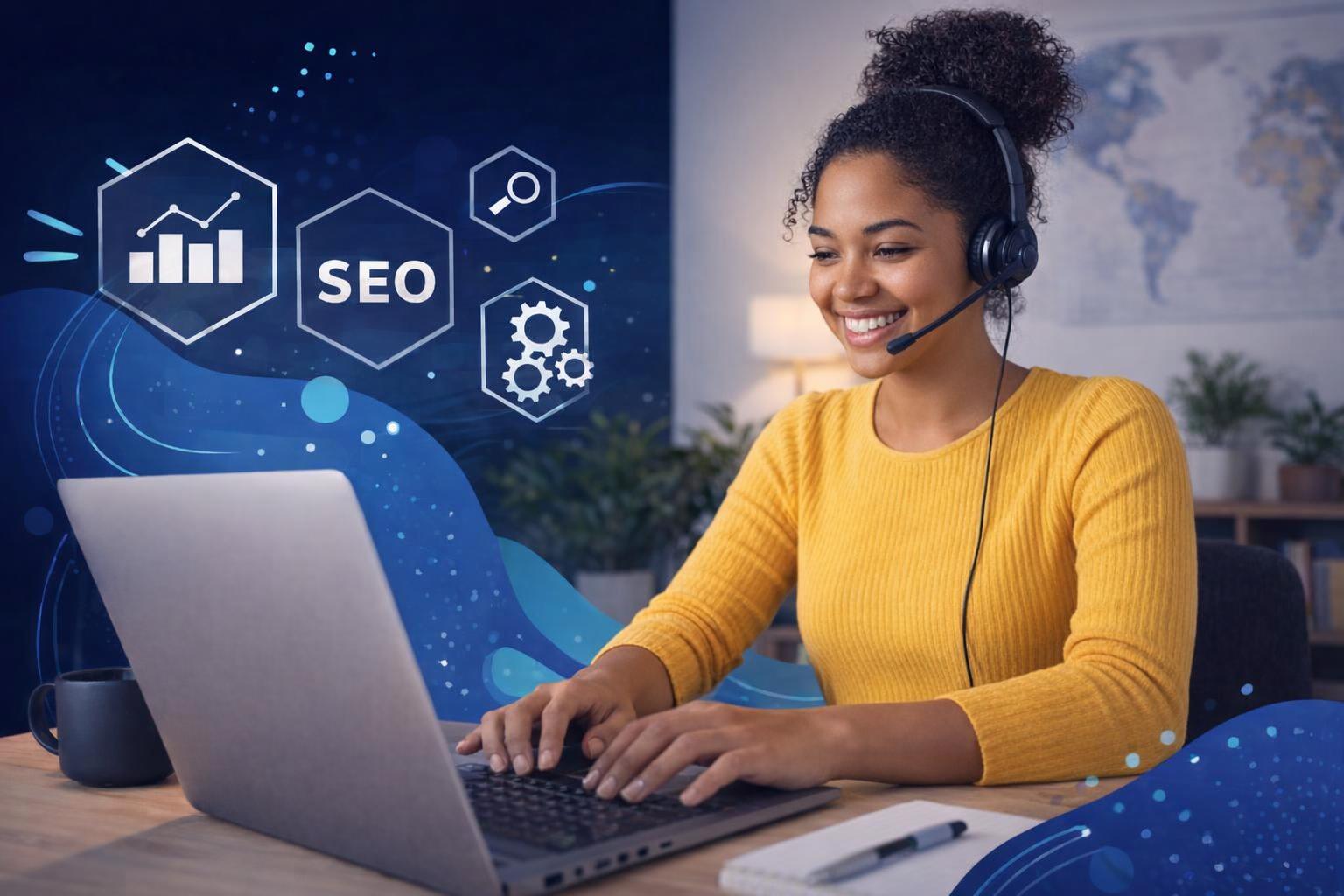 A mentor providing personalized search marketing advice to an individual.