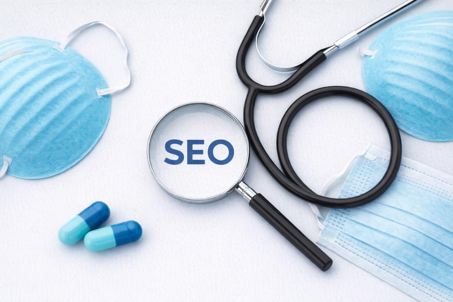 A healthcare professional receiving digital marketing guidance from an SEO expert.