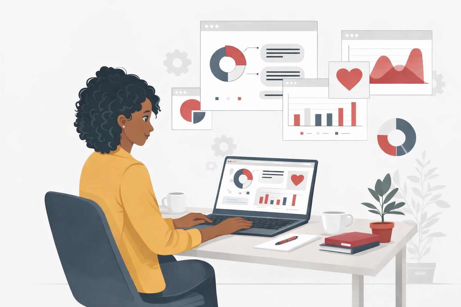 Specialist advising nonprofit representatives on improving digital marketing strategies.