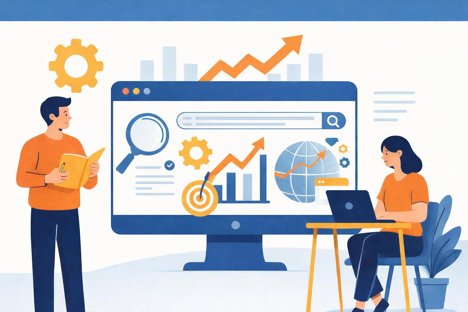 An instructor leading an online course on search engine optimization strategies.