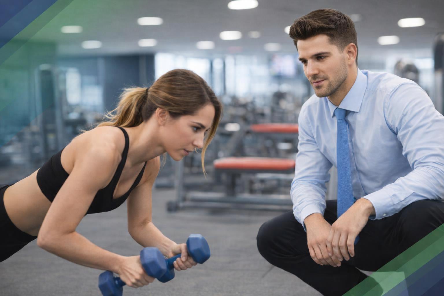 A trainer receiving guidance on optimizing their online presence for search engines.