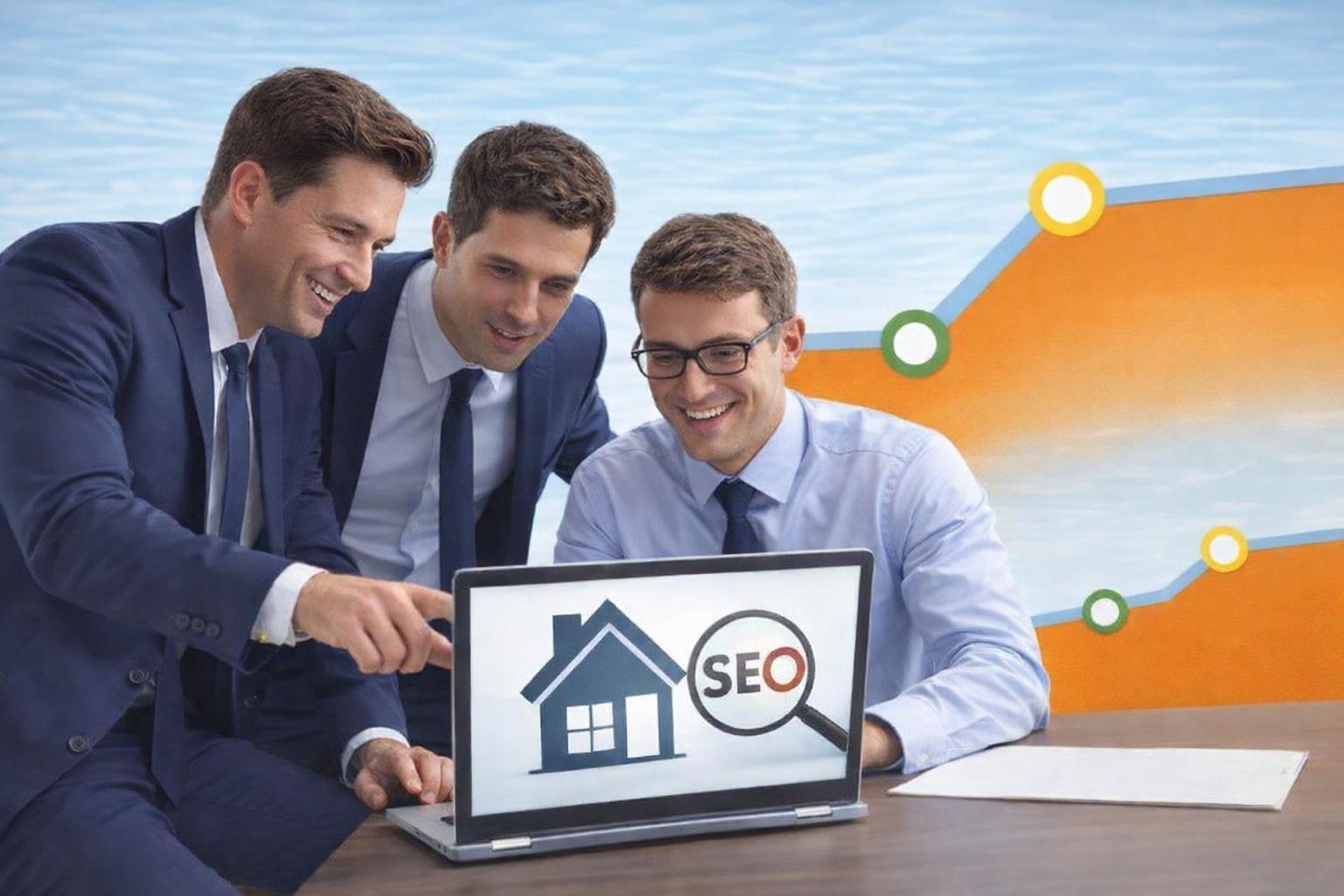 A specialist assisting a property agent with online visibility strategies.