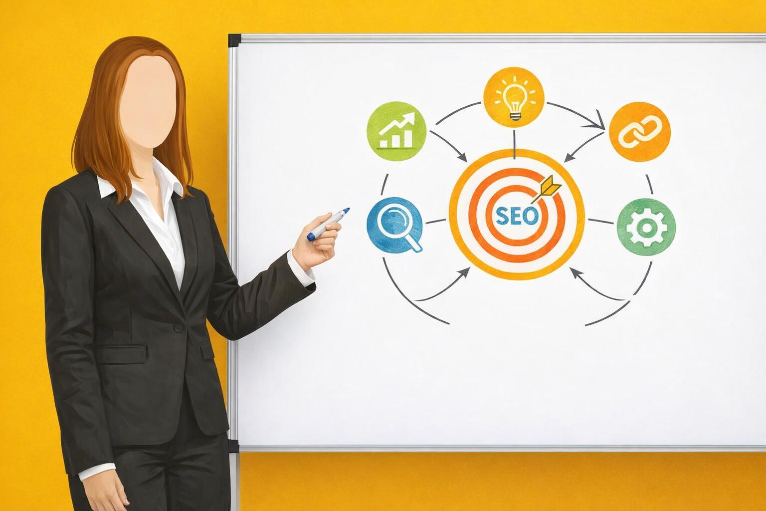 Mentor providing personalized guidance to a group of SEO professionals.