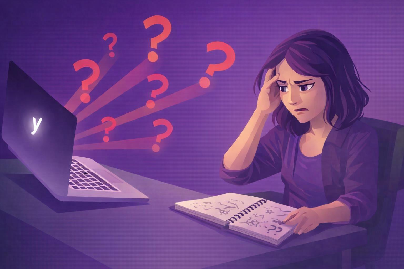 An instructor highlighting common search engine optimization mistakes on a whiteboard.