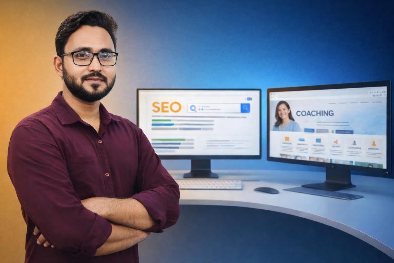 Professional offering guidance on optimizing websites for better search visibility.