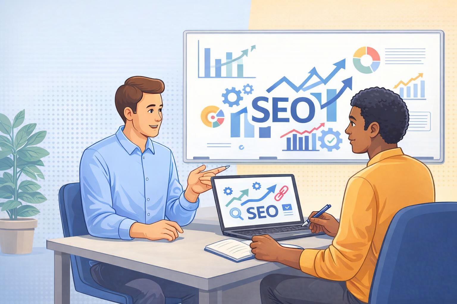 Comparison chart highlighting differences between SEO consultant and coach roles.
