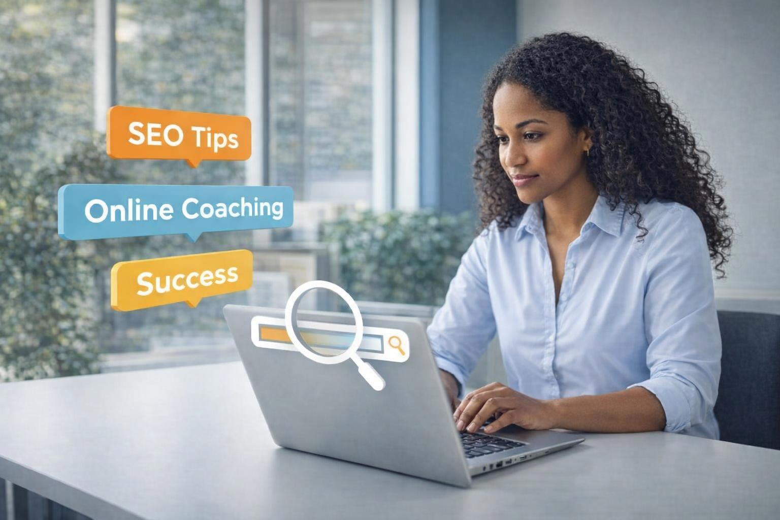 A marketing consultant explaining search engine optimization strategies to a business owner.